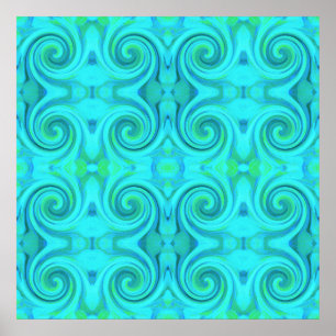 Poster Cool super Abstrait Aqua Liquid Art Motif