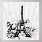 Poster Cool Tour Eiffel tourbillonne des points éclabouss (Devant)