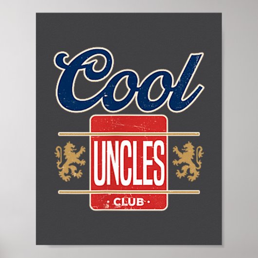 Poster Cool Uncles Club For New Uncle Father's Day Uncle  (Devant)