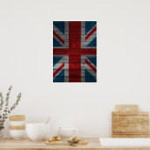 Poster Cool union jack flag gadrk grunk effets de bois (Cuisine)