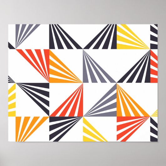 Poster Cool, unique, tendance, urbain, triangles colorés (Devant)
