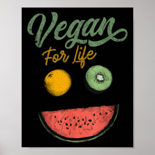 Poster Cool Vegan For Life Veggie Food Plante Diet World