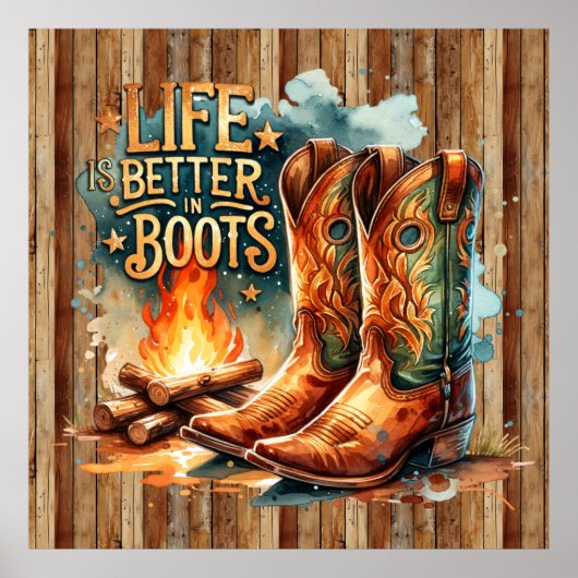 Poster Cool vie meilleure bottes Western (Devant)