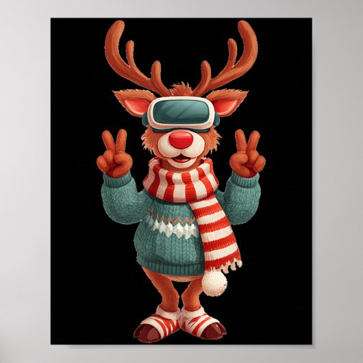 Poster Cool Virtual Reality Reindeer Costume For Adults A (Devant)