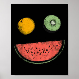 Poster Cool Watermelon Lemon Kiwi Veggie Plante Diet Worl