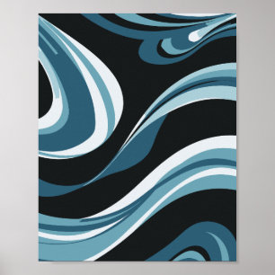 Poster Cool Waves Motif Abstrait