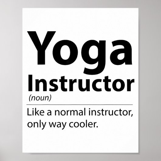 Poster Cool Yoga Instructor Definition Funny Yoga Lover (Devant)