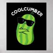 Poster Coolcumber Funny Veggie Cucumber Pun Dark BG (Devant)