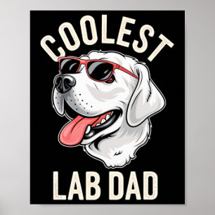 Poster Coolest Lab Papa Chien Labrador Propriétaire de ch