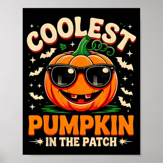 Poster Coolest Pumpkin In The Patch Groovy Halloween For  (Devant)