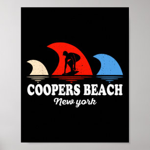 Poster Coopers Beach Retro New York Surfboarding 