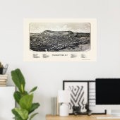 Poster Cooperstown, NY Panoramic Map - 1890 (Bureau à domicile)