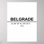 Poster Coordinates de Belgrade (Devant)