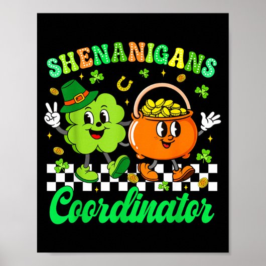 Poster Coordinateur de Shenanigans Prof Shamrock St Patri (Devant)