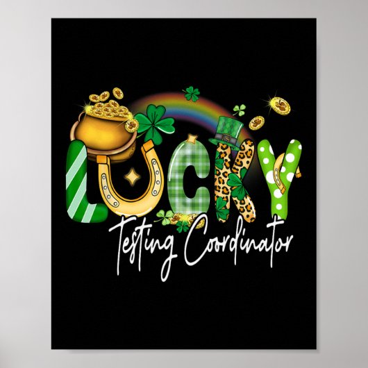 Poster Coordonnateur de tests chanceux Saint-Patrick Fami (Devant)