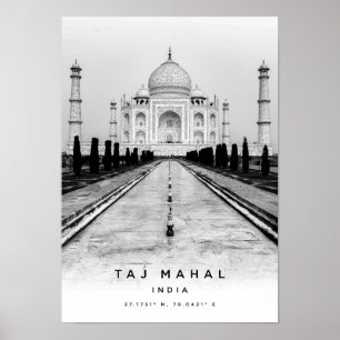 Poster Coordonnées de A3 Taj Mahal India