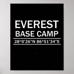 Poster Coordonnées du camp de base de l'Everest
