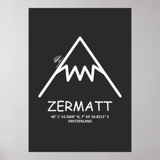 Poster Coordonner Zermatt Suisse (Devant)