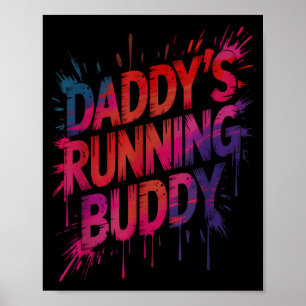 Poster Copain de course de papa drôle papa semi-marathon