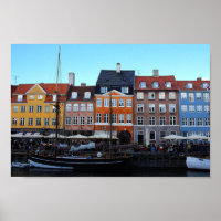 Copenhagen Nyhavn Colorful Canal Boats House Photo