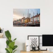 Poster Copenhague Danemark (Bureau à domicile)
