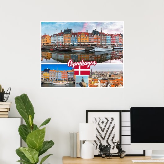 Poster Copenhague Danemark (Bureau à domicile)