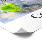 Poster Copenhague Danemark Aquarelle Voyage Main tirée (Coin)