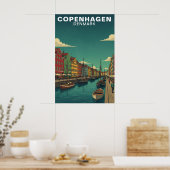Poster Copenhague Danemark Canal Frontière Voyage (Cuisine)