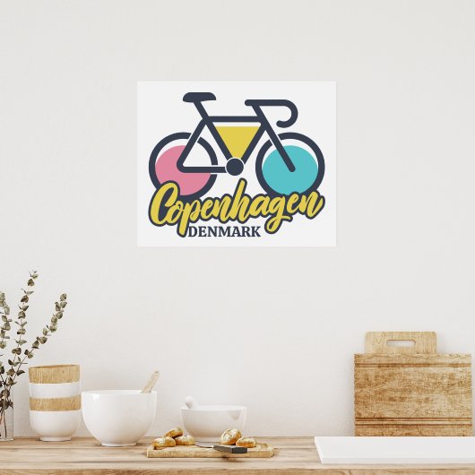 Poster Copenhague Danemark Cyclisme (Cuisine)