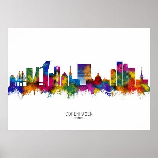 Poster Copenhague Danemark Skyline (Devant)