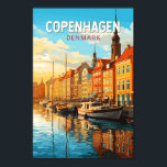 Poster Copenhague Danemark Travel Art Vintage<br><div class="desc">Design de transport vectoriel rétro de Copenhague. Copenhague,  capitale du Danemark,  se trouve sur les îles côtières de Seeland et Amager. Il est relié à Malmo dans le sud de la Suède par le pont Öresund.</div>