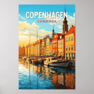 Poster Copenhague Danemark Travel Art Vintage