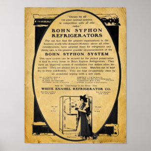 Poster Copie 1909 de réfrigérateur de siphon de Bohn de