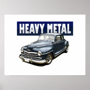 Poster Copie 1946 encadrée par coupé de Plymouth