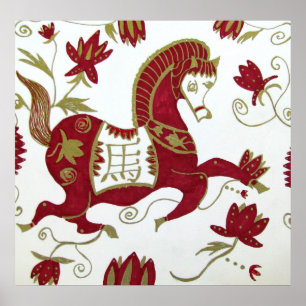 Poster Copie, cheval chinois de zodiaque