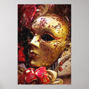 Poster Copie d'affiche de masque de mardi gras de la