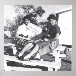 Poster COPIE d'AFFICHE de MODE de FILLES des années 1950