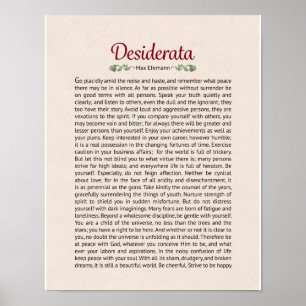 Poster Copie d'affiche de poème de desiderata