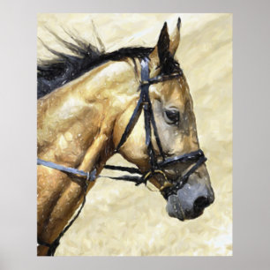 Poster Copie d'affiche de portrait de cheval d'Akhal-Teke