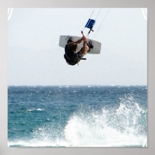 Poster Copie d'affiche de saut de Kiteboarding