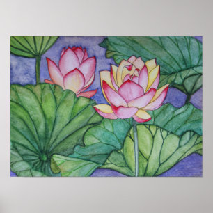 Poster Copie d'affiche des fleurs de Lotus #4