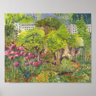 Poster Copie d'aquarelle du jardin de Jane Austen