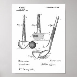 Poster Copie d'art de brevet de conception de club de