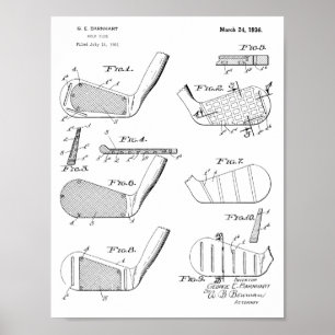 Poster Copie d'art de brevet de conception de clubs de