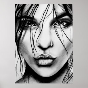 Poster Copie d'art de dessin de portrait