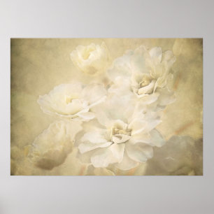 Poster Copie d'art de fleurs d'antiquité