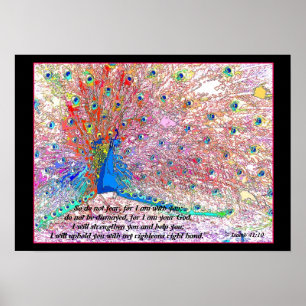 Poster Copie de 41:10 d'Isaïe d'art de paon d'arc-en-ciel