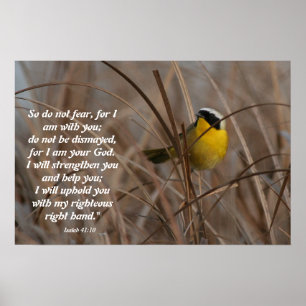 Poster Copie de 41:10 d'Isaïe d'oiseau de Yellowthroat