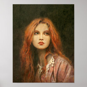 Poster Copie de beaux-arts de fille de Pre-Raphaelite