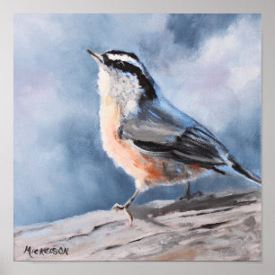 Poster Copie de beaux-arts de sittelle d'oiseau